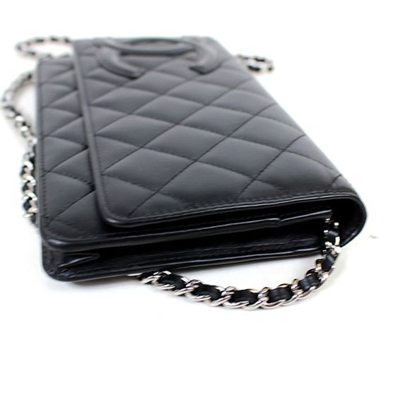 Chanel Cambon Line Chain Wallet Clutch Bag Chain Shoulder Black - Picture 4 of 6